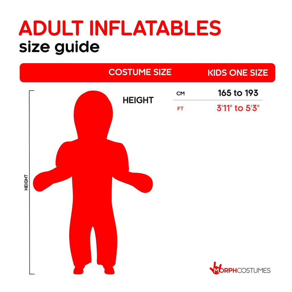 Morph Adult Inflatable Black   Costume Suit Halloween Black L