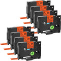 8 Pack Compatible for Brother P-Touch  TZe TZe-B31 TZB31 -B31 TZeB31 Label Tape 12mm 0.47'' Black on Fluorescent Orange Laminated use in Cube -D600 H110 D210 D400 Label Maker