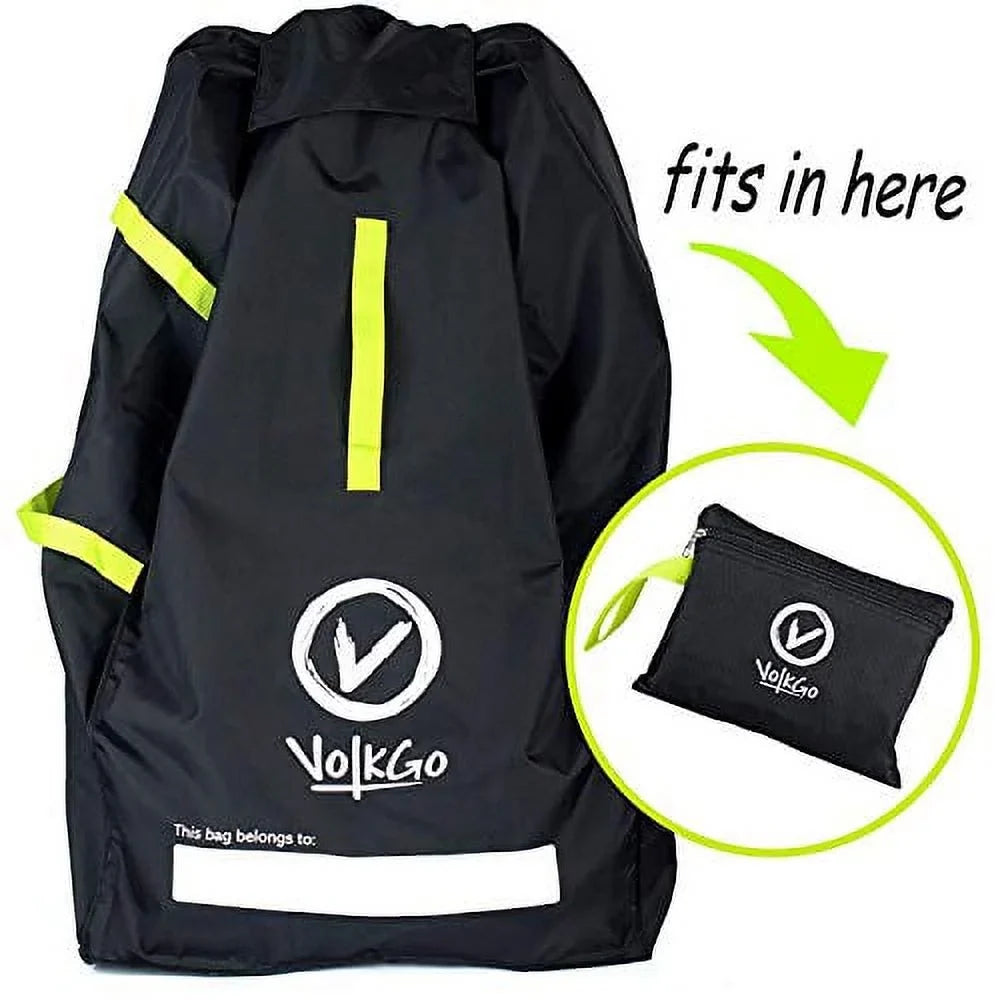VolkGo Durable Car Seat Travel Bag with E-Book - Ideal Gate Check Bag for Air Travel & Saving Money - for Safe & Secure Car Seat - Fits Car Seats, Infant Carriers & Booster
