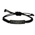 amangny Life is Better with a Turkish Van. Black Rope Bracelet, Turkish Van Cat Present from Friends, Sarcasm Engraved Bracelet for Cat Lovers