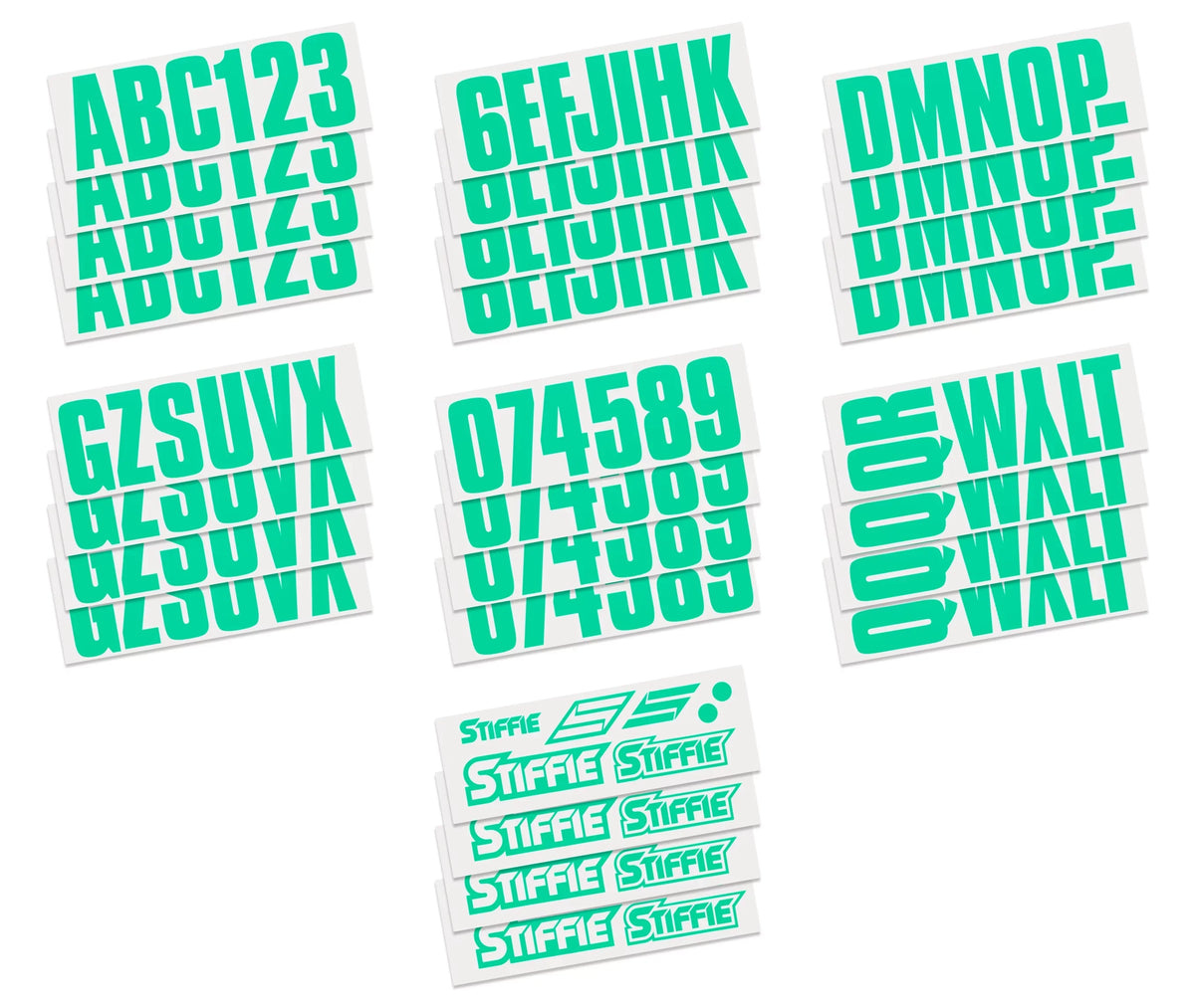 Uniline SeaFoam Green 3" Alpha-Numeric Identification Custom Kit Registration Numbers & Letters Marine Stickers Decals for Boats & Personal Watercraft