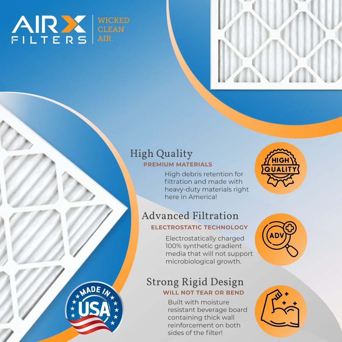 16x20x1 Air Filter  11 Rating, 12 Pack of Furnace Filters Comparable to  1000,  1200 &  7 - Made in  by     .