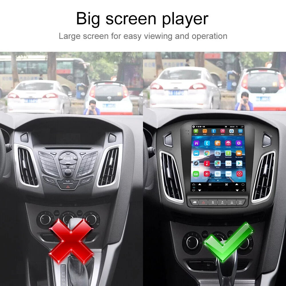 Podofo 2+64G for Ford Focus 2012-2018 Wireless Carplay Android Auto Mirror Link 9.7'' Touchscreen Car Stereo Radio Android 13  1080P    Bluetooth ,  Rearview Camera