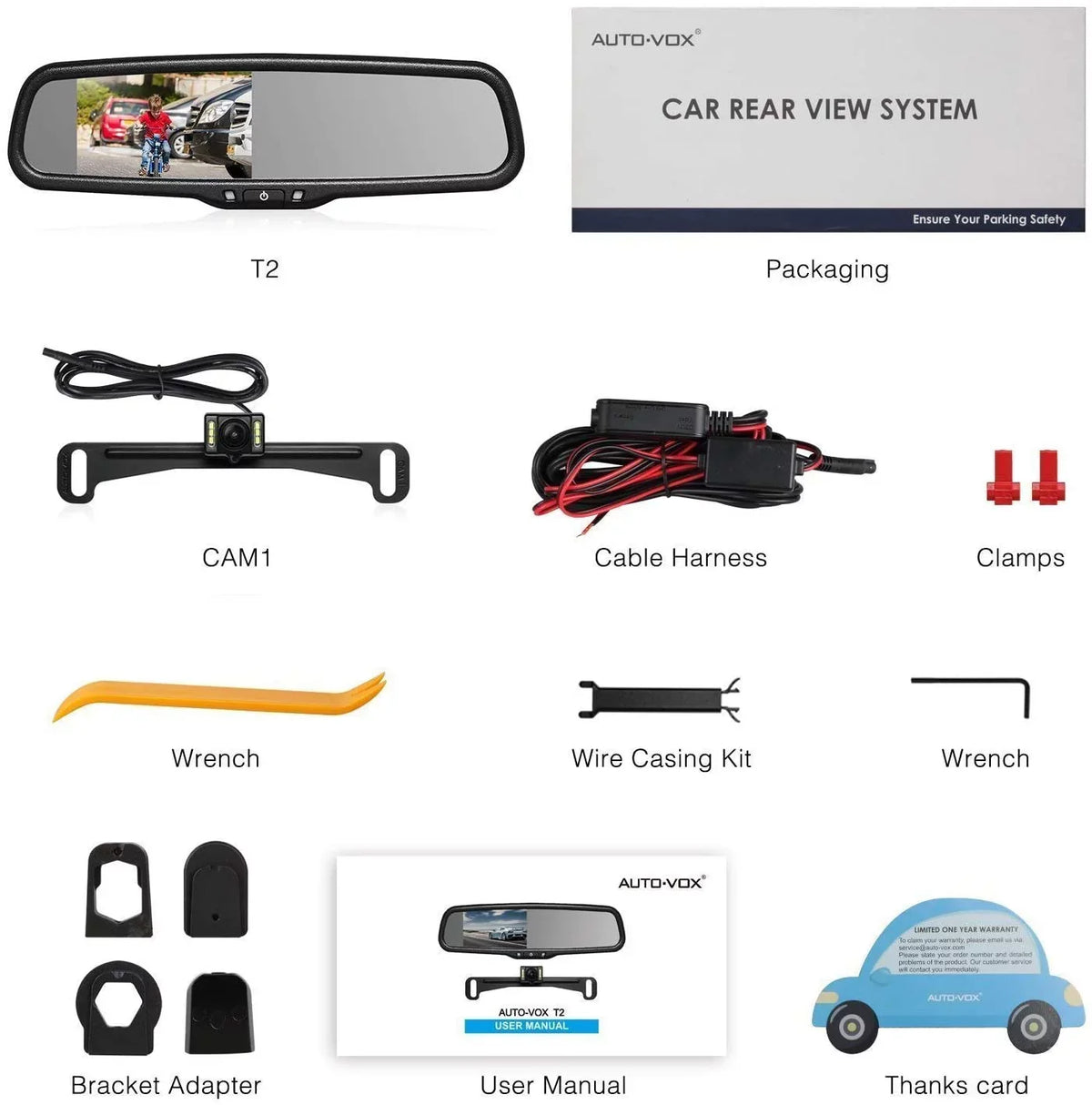 '- T2 Backup Camera for Car/Trucks,  Look Rear View Mirror Camera Monitor with IP68 Waterproof Back Up Camera for Parking & Reversing