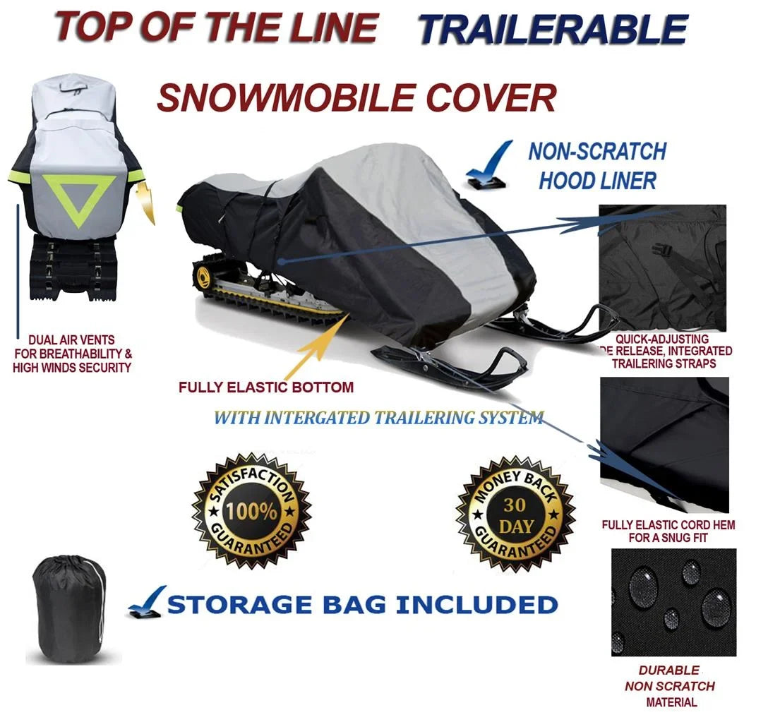 600D Snowmobile Travel and Storage Cover Compatible for 2008-2008 Model Year Ski Doo Bombardier    600   Sleds. Slush and Mud Protection