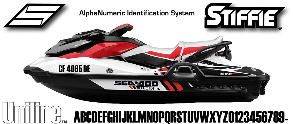 Uniline SeaFoam Green 3" Alpha-Numeric Identification Custom Kit Registration Numbers & Letters Marine Stickers Decals for Boats & Personal Watercraft