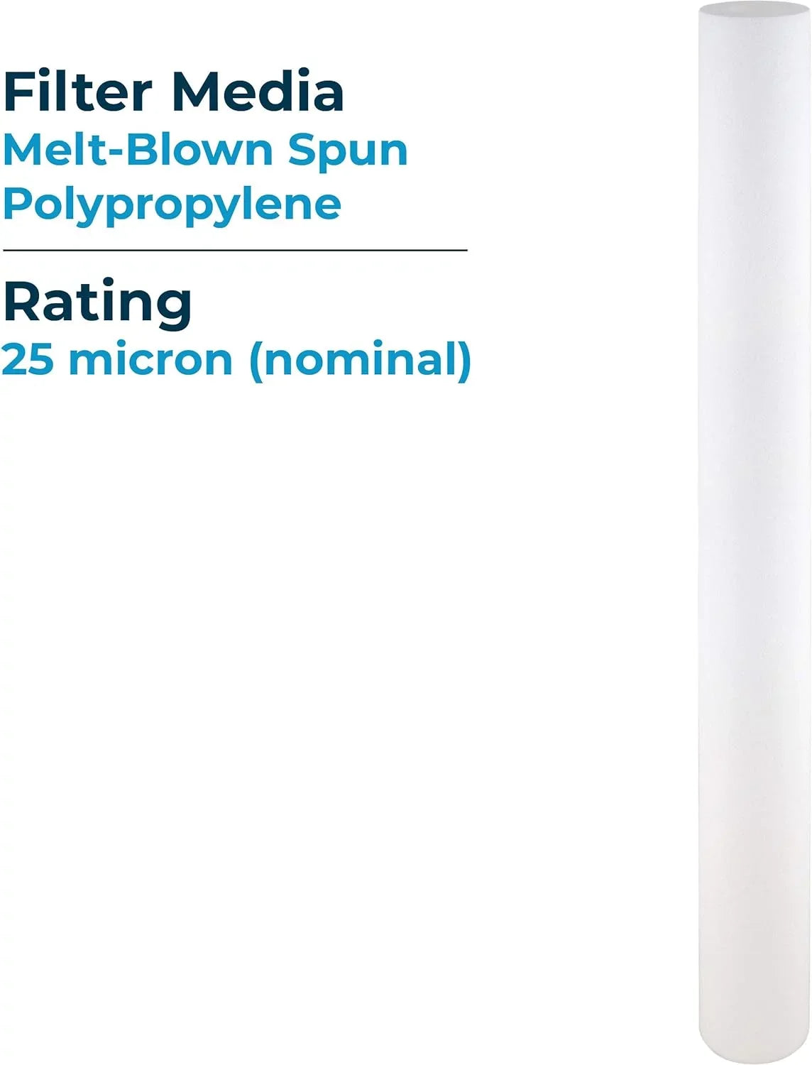 25 Micron Spun -Blown Polypropylene Sediment Water Filter Cartridge -25-3025 P25-30 155224-43 (Case Of 20)